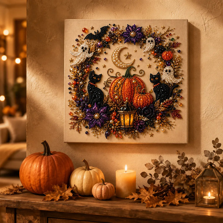 Beadory Halloween Pearl-like Bead Craft Kit, Cozy Wall Art DIY - Elena Harper
