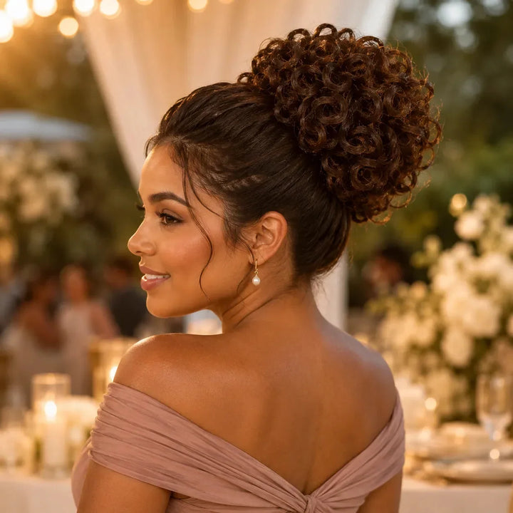 Curlova Curly Drawstring Bun Hair Extension - Elena Harper