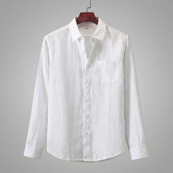 Linen Shirt Men Long Sleeves Casual
