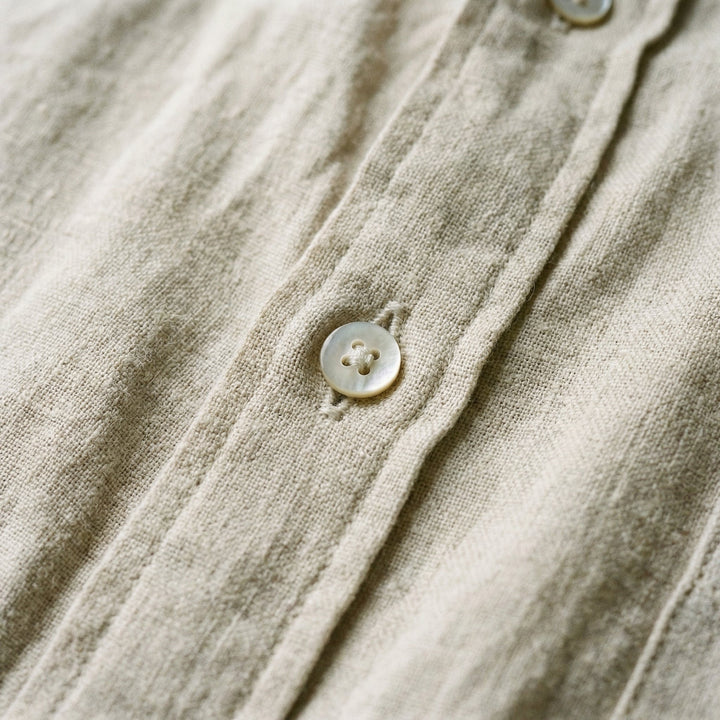 Linen Shirt Men Long Sleeves Casual