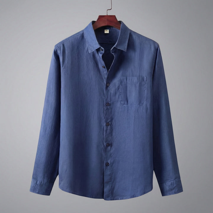 Linen Shirt Men Long Sleeves Casual