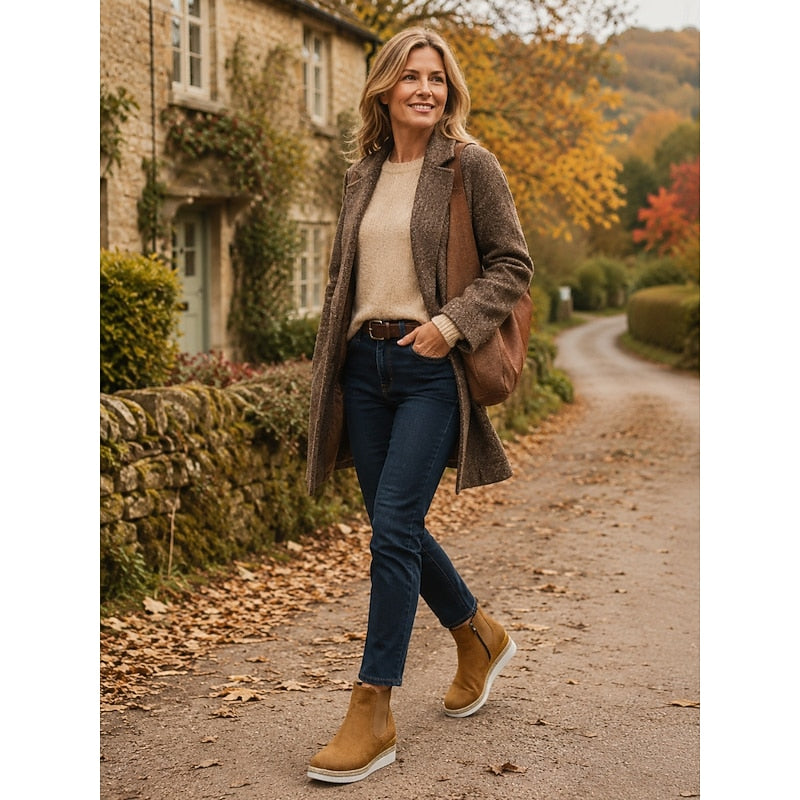 Felicity | Women's Wedge Chelsea Ankle Boots with Side Gussets
