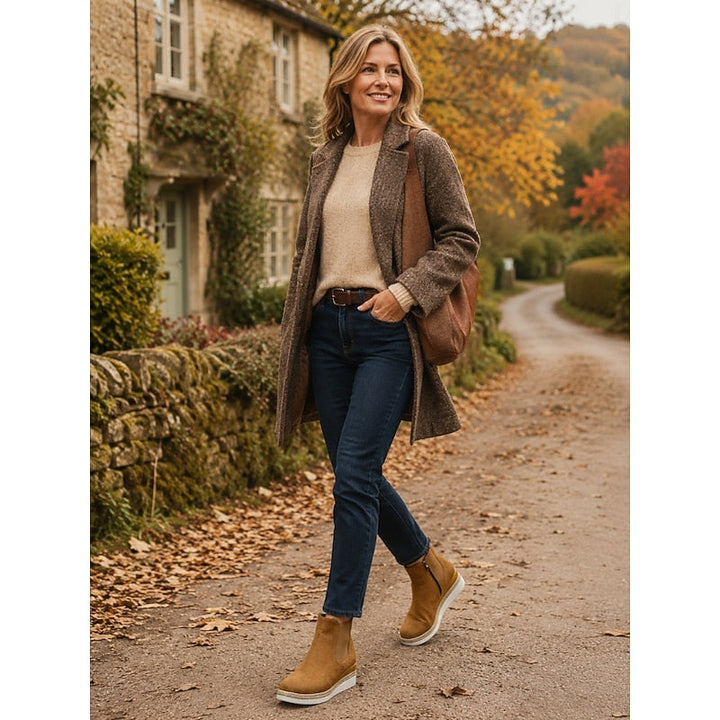 Felicity | Women's Wedge Chelsea Ankle Boots with Side Gussets