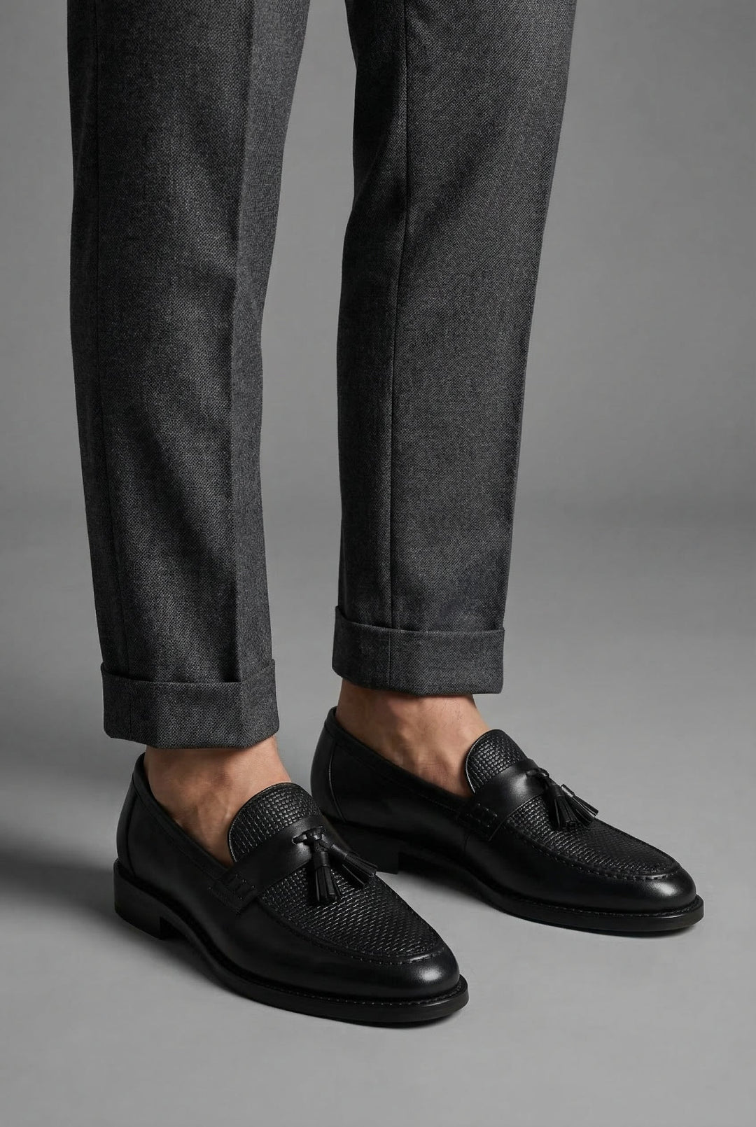 Men's Slip-On Moccasins Montarello Woven with Tassels