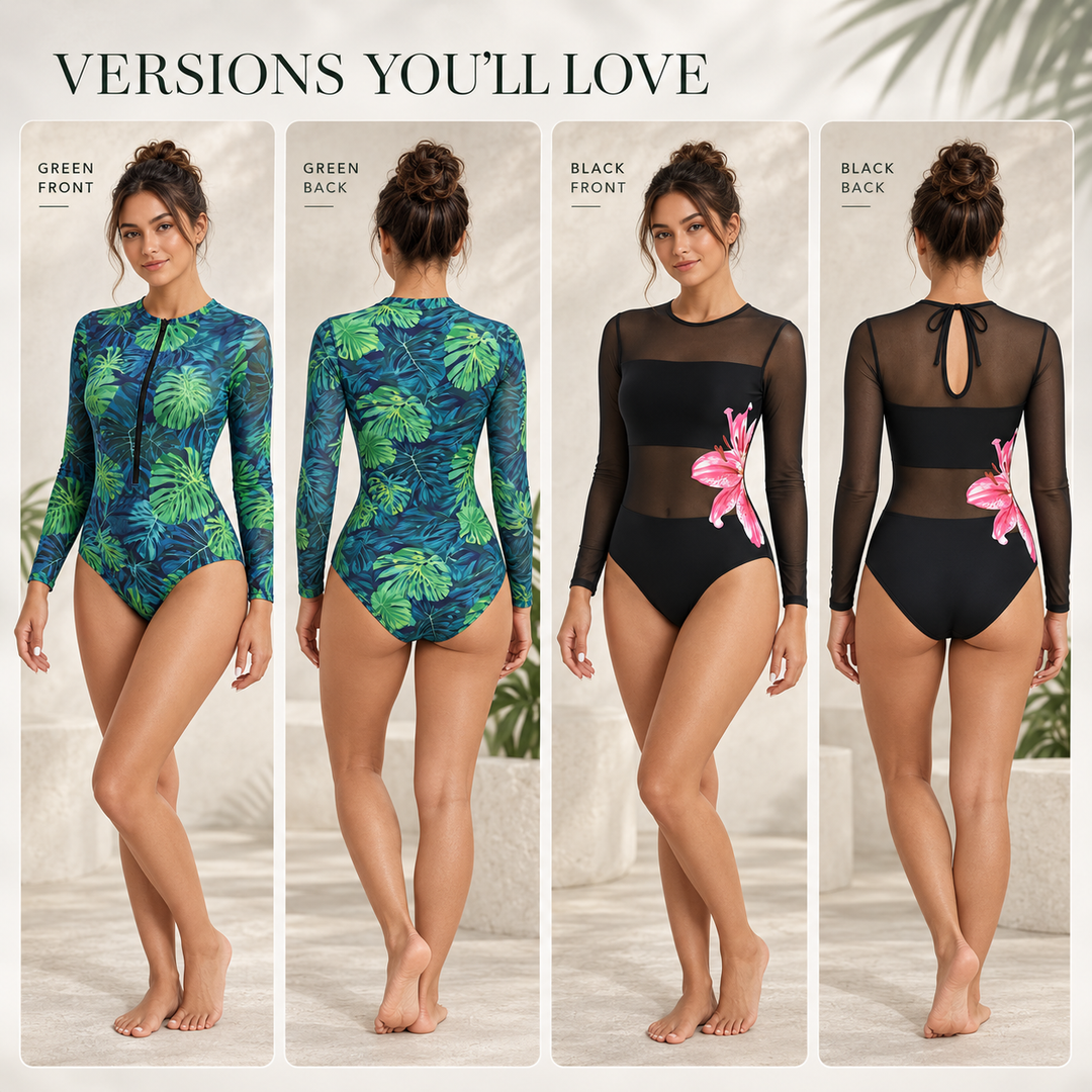 Long-Sleeve One-Piece Swimsuit