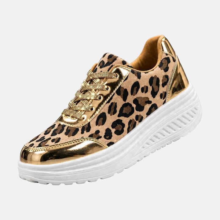 Women's Leopard Print Wedge Sneakers - Elena Harper