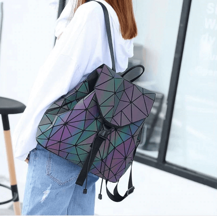 Reflective Color-Changing Women's Geometric Backpack