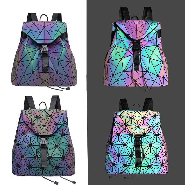 Reflective Color-Changing Women's Geometric Backpack
