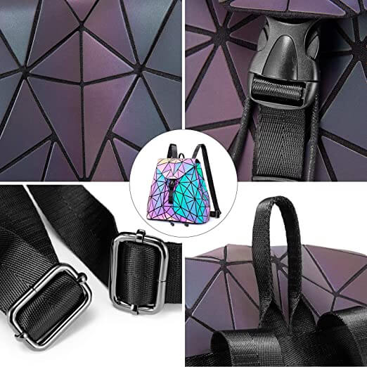 Reflective Color-Changing Women's Geometric Backpack