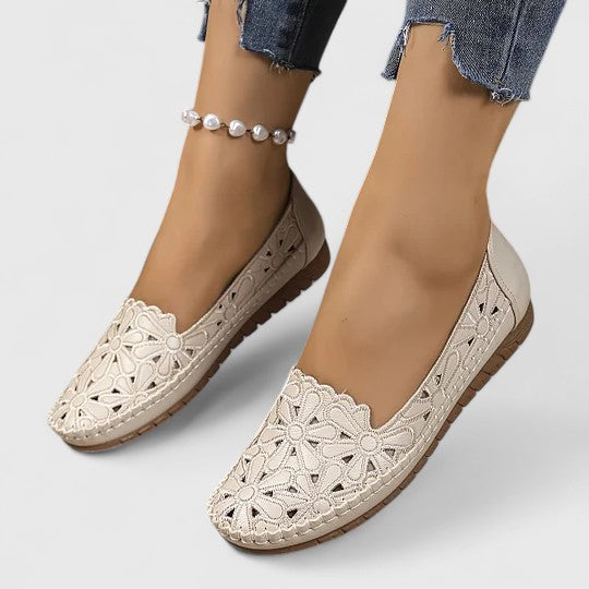 Women's Perforated Slip-On Flat Shoes for All-Day Comfort