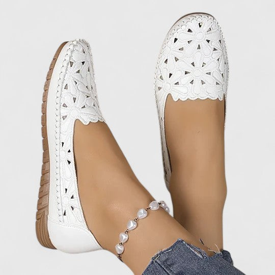 Women's Perforated Slip-On Flat Shoes for All-Day Comfort