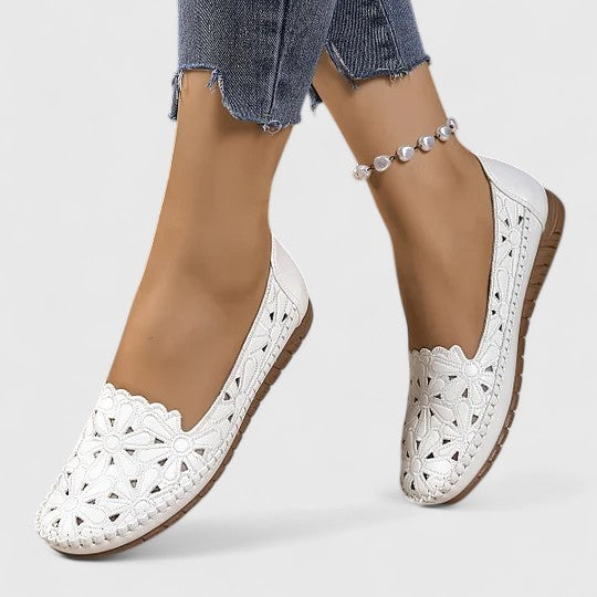 Women's Perforated Slip-On Flat Shoes for All-Day Comfort