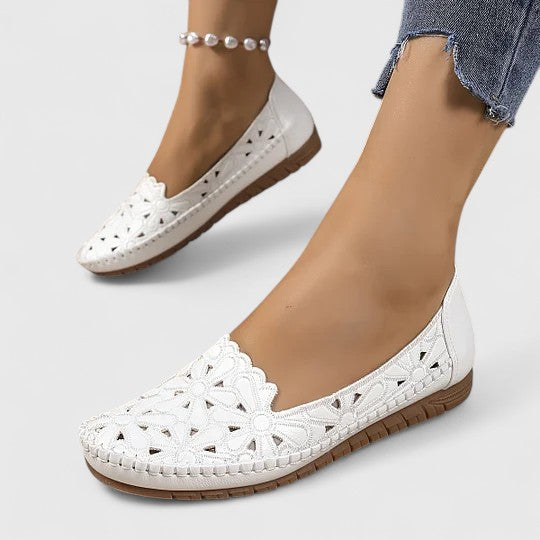 Women's Perforated Slip-On Flat Shoes for All-Day Comfort