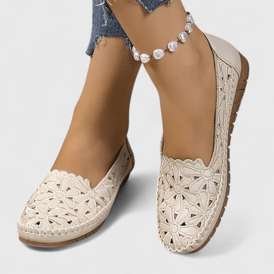 Women's Perforated Slip-On Flat Shoes for All-Day Comfort