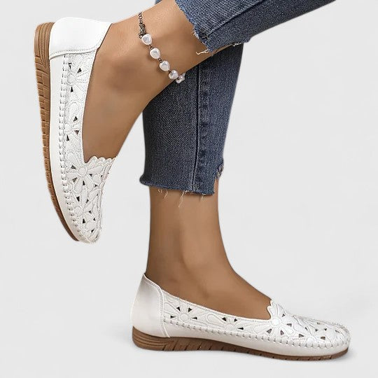 Women's Perforated Slip-On Flat Shoes for All-Day Comfort