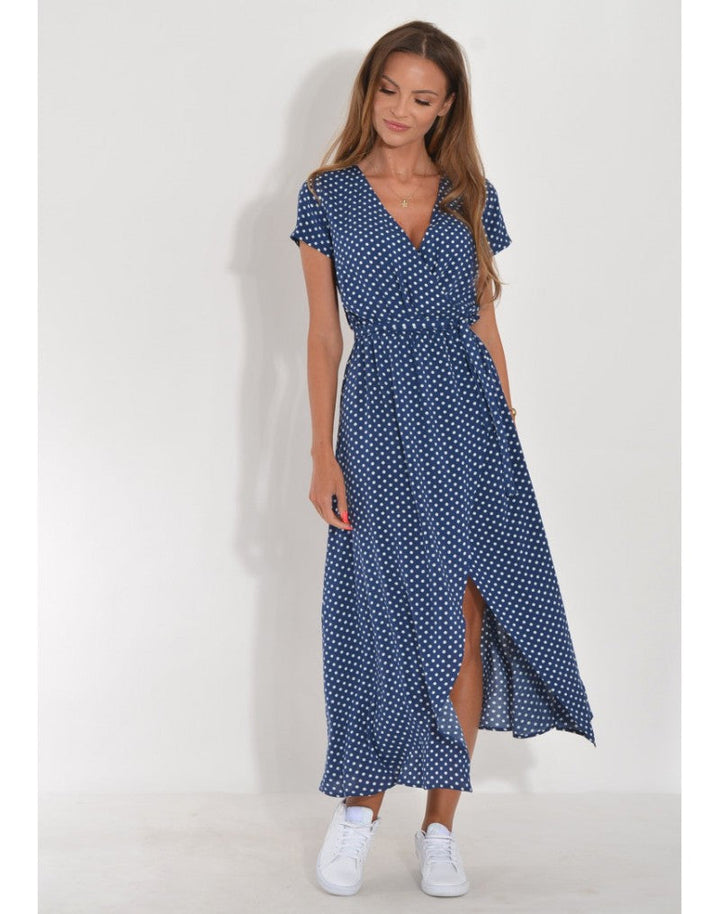 Yasmine Elegant V-Neck Dress - Elena Harper