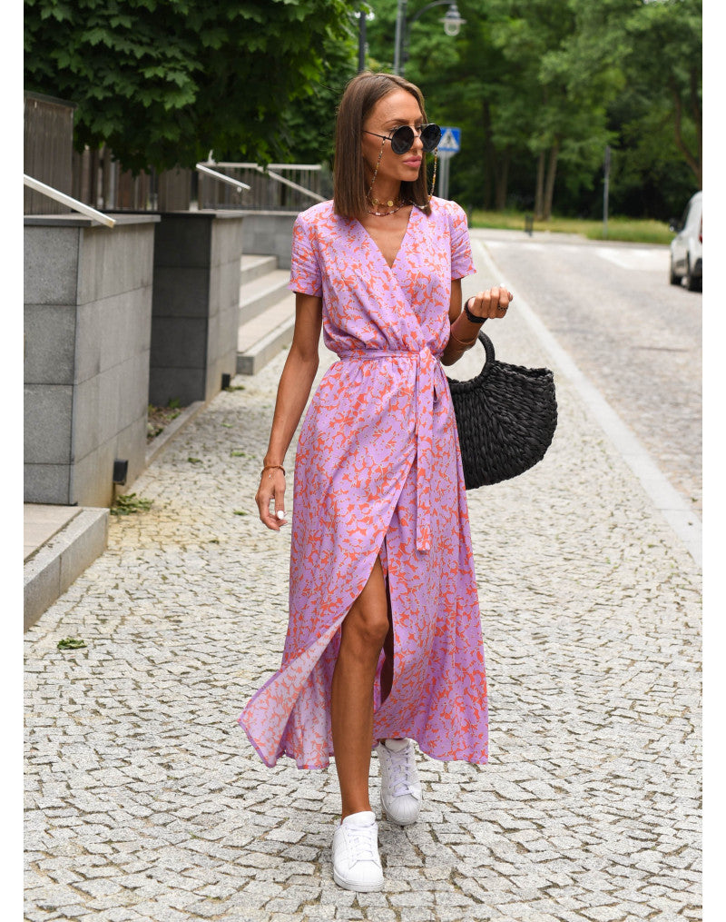 Yasmine Elegant V-Neck Dress - Elena Harper