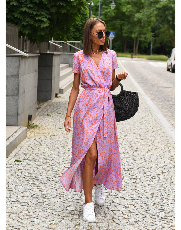 Yasmine Elegant V-Neck Dress - Elena Harper