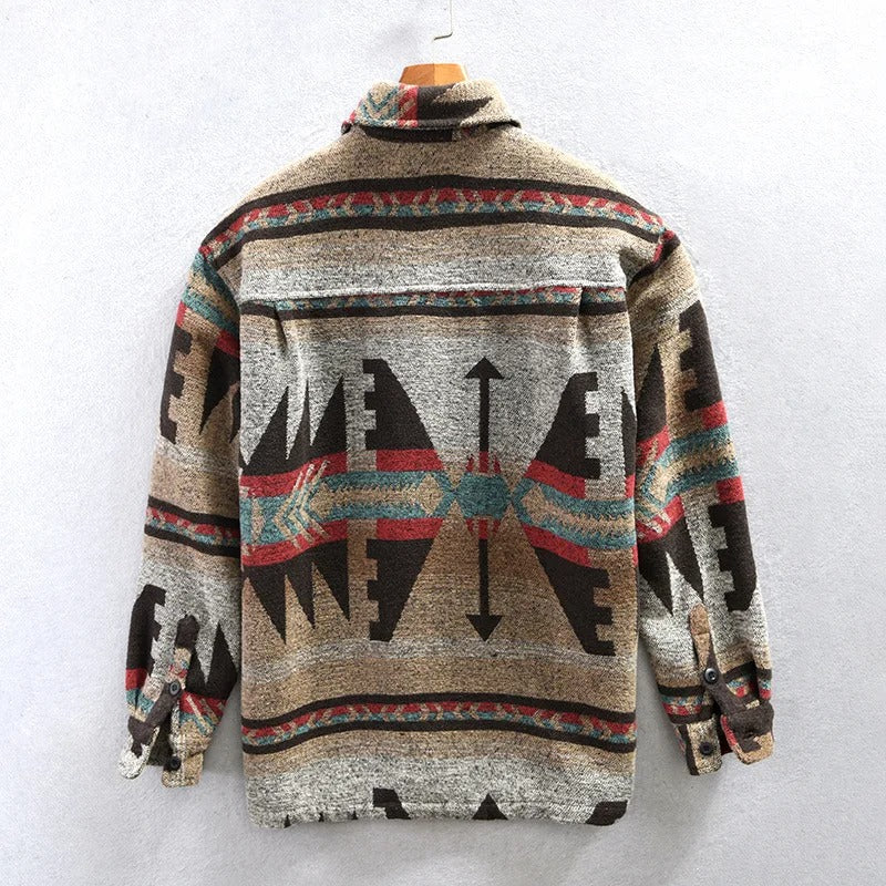 Men's Stylish Aztec Print Button-Down Shacket