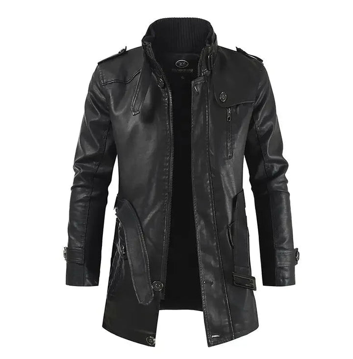 Zacharias - Elegant Long Leather Biker Jacket