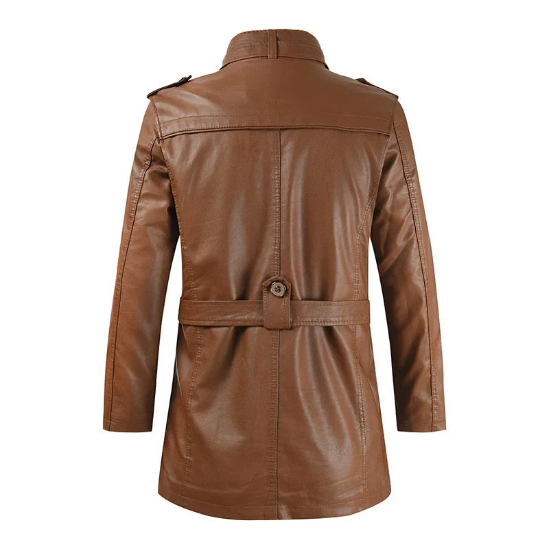 Zacharias - Elegant Long Leather Biker Jacket