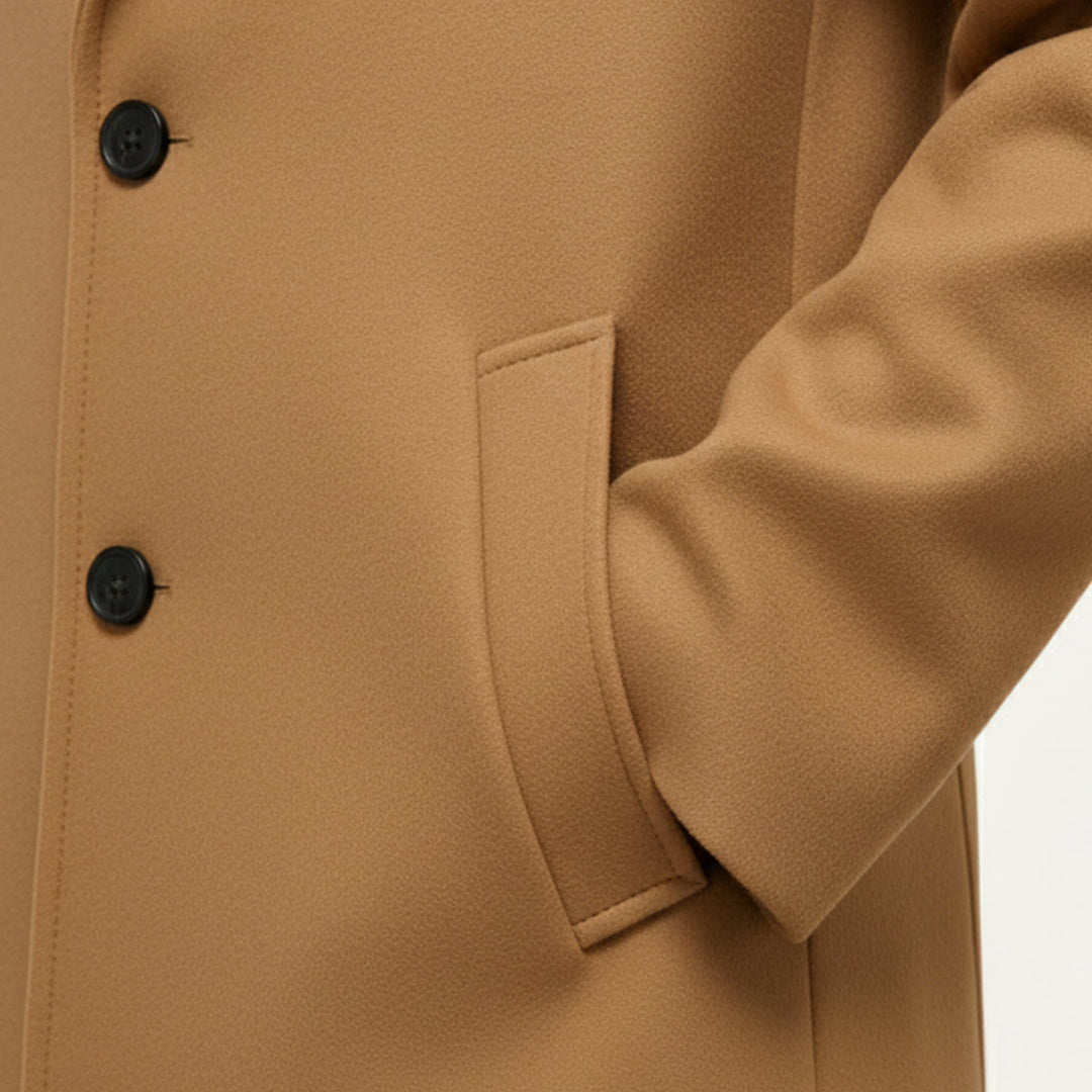 Men's Long Coat with Lapels