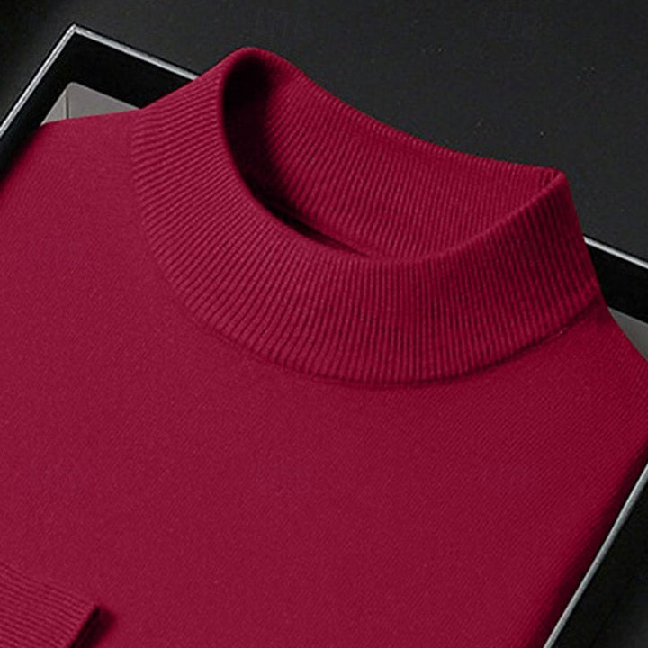 Calvin Men's Mock Neck Sweater with Clean Fine-Gauge Knit - Elena Harper
