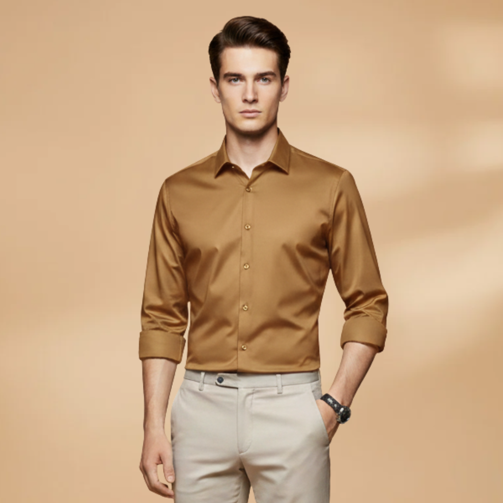 Men's Versatile Long Sleeve Button-Down Shirt