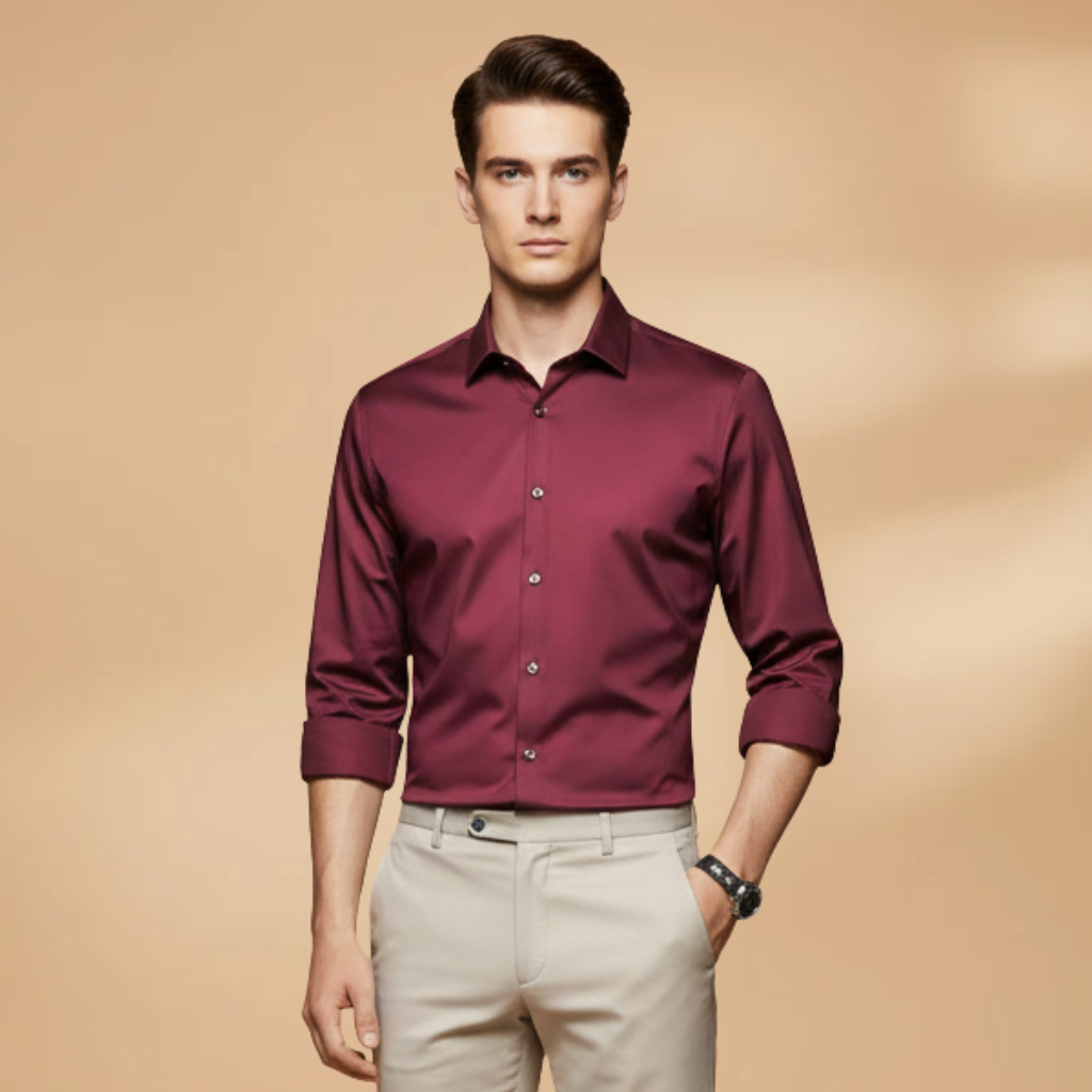 Men's Versatile Long Sleeve Button-Down Shirt
