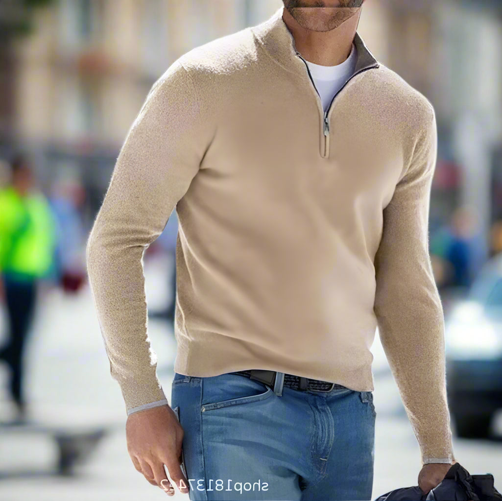 Men's Classic Quarter-Zip Sweater for Effortless Style