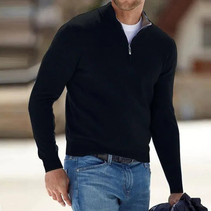 Men's Classic Quarter-Zip Sweater for Effortless Style