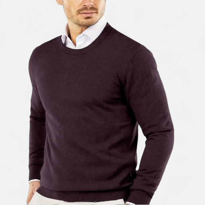 Men's Classic Round Neck Knit Sweater for Layering