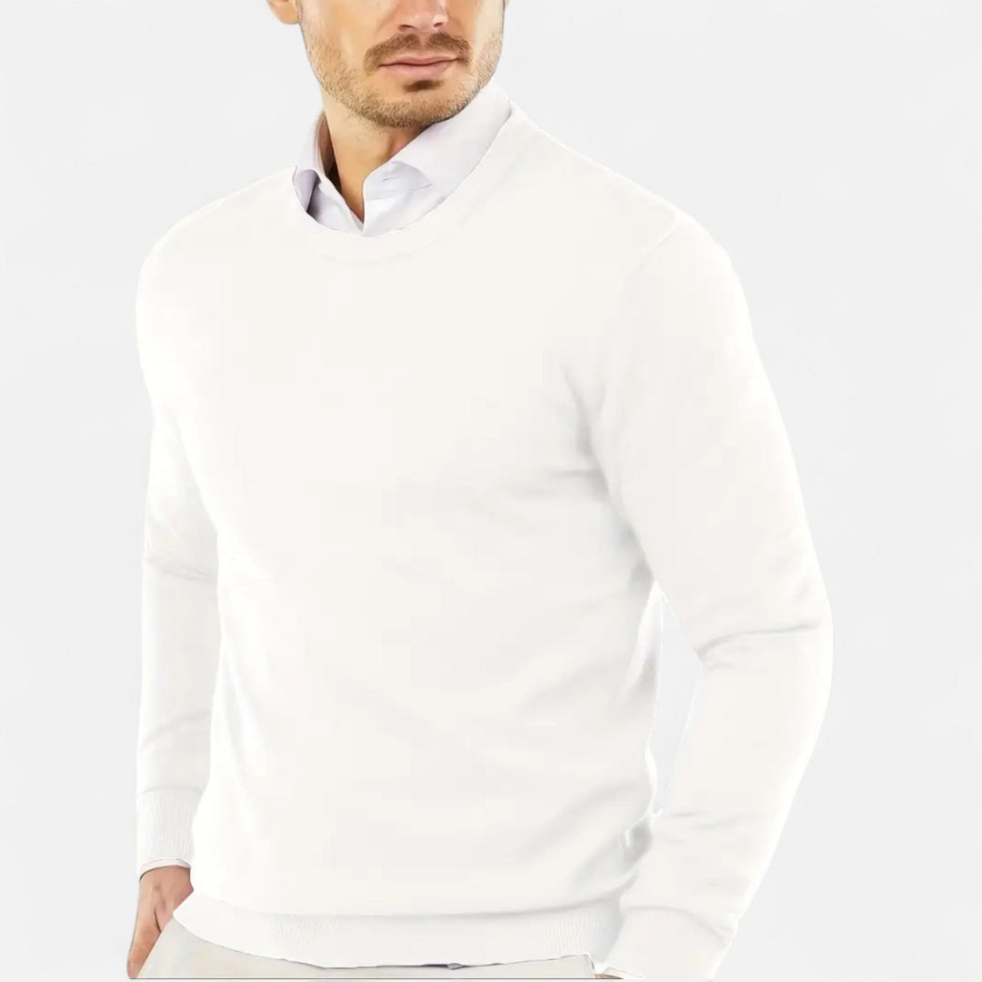 Men's Classic Round Neck Knit Sweater for Layering