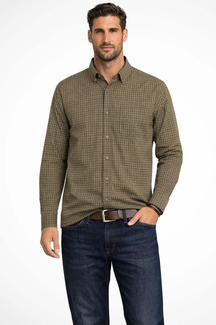 Men's Striped Long Sleeve Button Down Formal Shirt