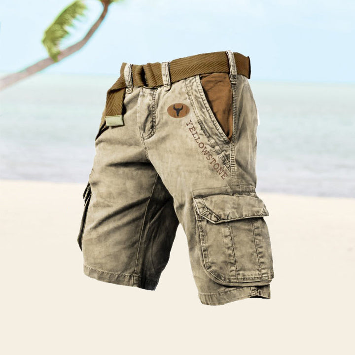 Men's Utility Cargo Shorts Knee-Length Multi-Pocket Design, view 3 - Elena Harper