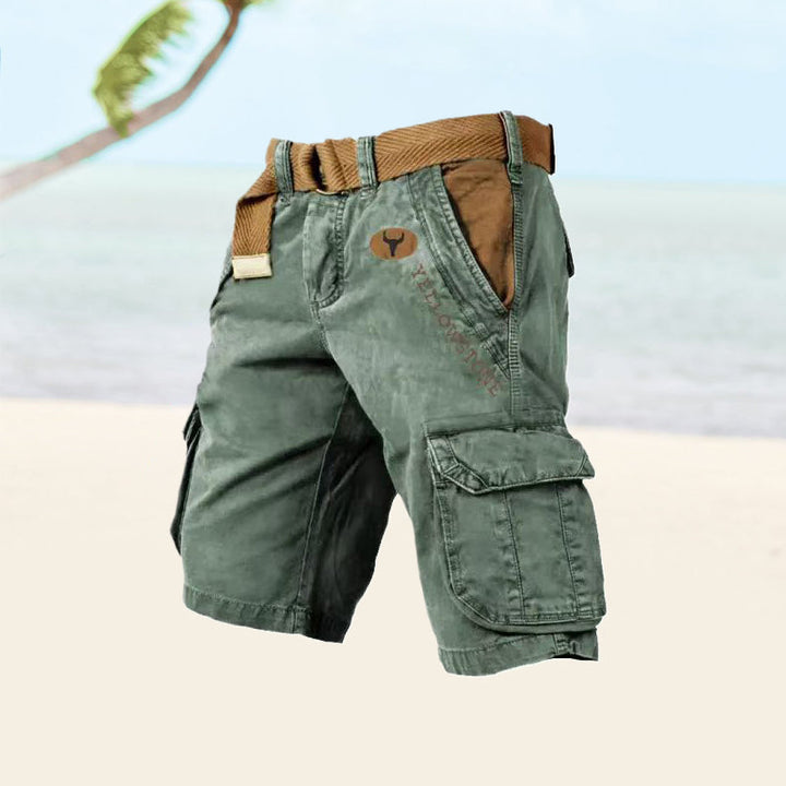 Men's Utility Cargo Shorts Knee-Length Multi-Pocket Design, view 4 - Elena Harper