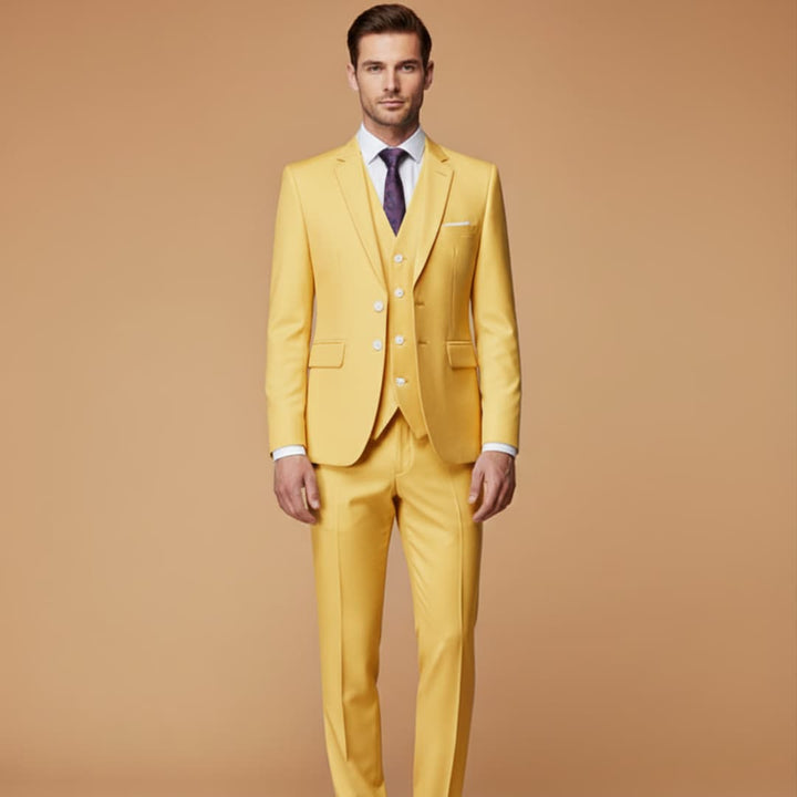 Men's Slim Fit 3-Piece Suit for Formal Events