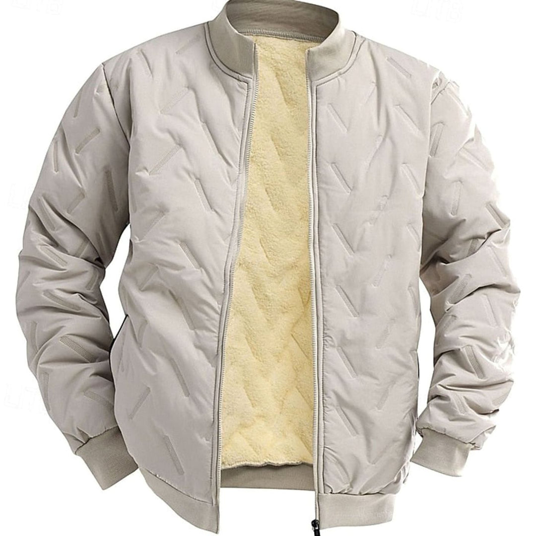 Men's Quilted Fleece-Lined Full-Zip Bomber Jacket