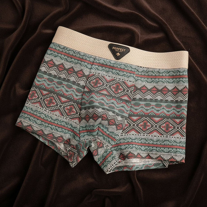 Men's Retro Cotton Boxer Briefs with Breathable Support