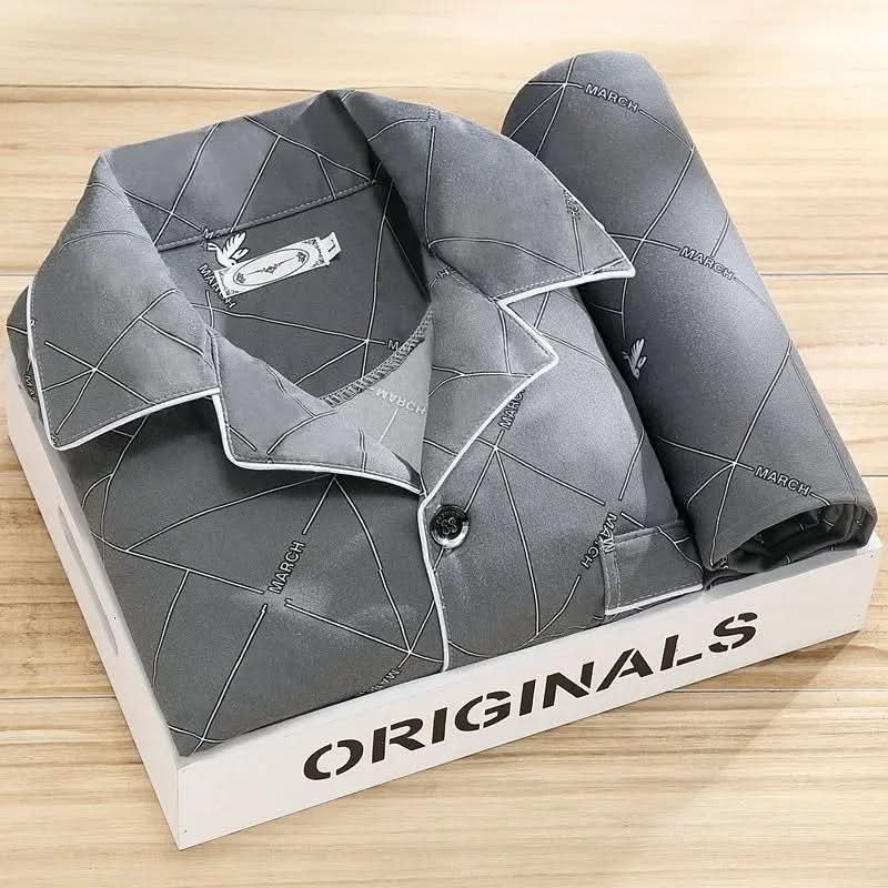 Men's Soft & Breathable Button-Up Pajama Set