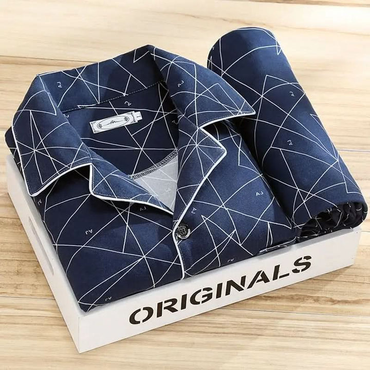 Men's Soft & Breathable Button-Up Pajama Set