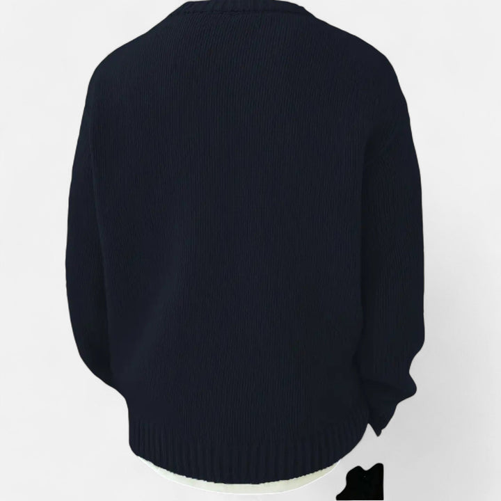 Men's Solid Crew Neck Pullover Sweater