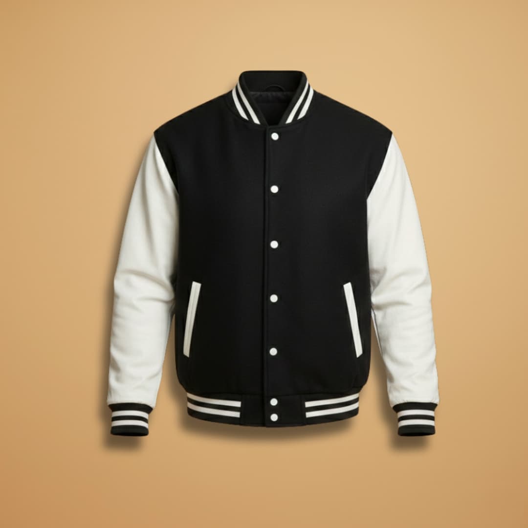 Men's Stylish Bomber Jacket with Snap Closure & Pockets