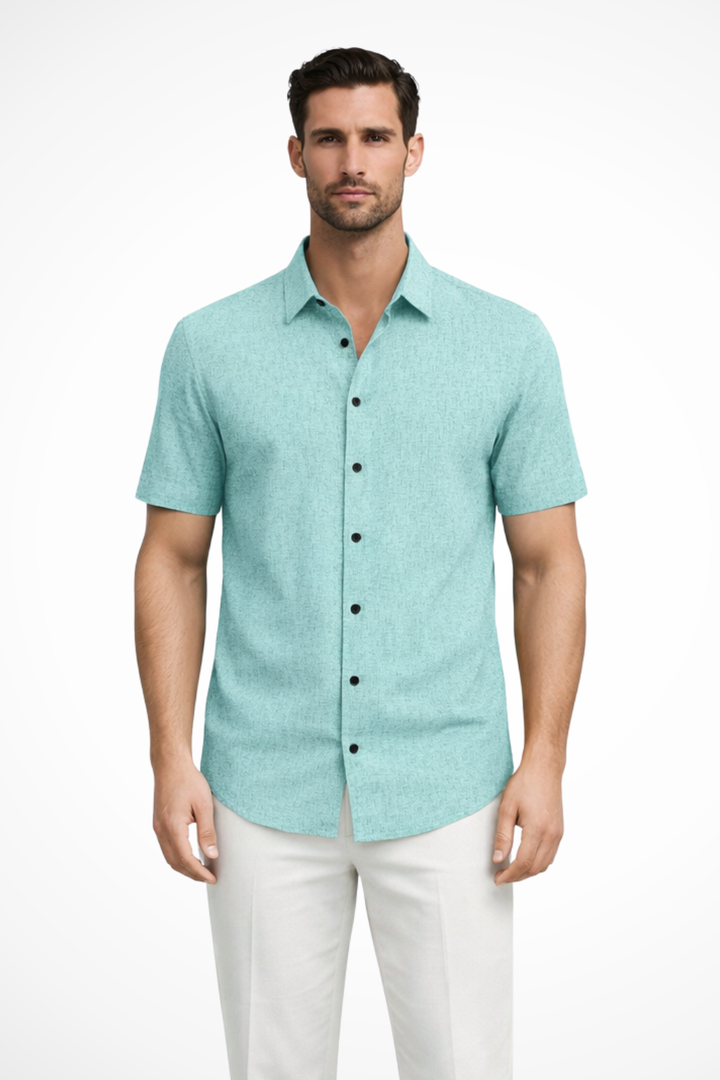Men's Stylish Short Sleeve Button Down Summer Shirt