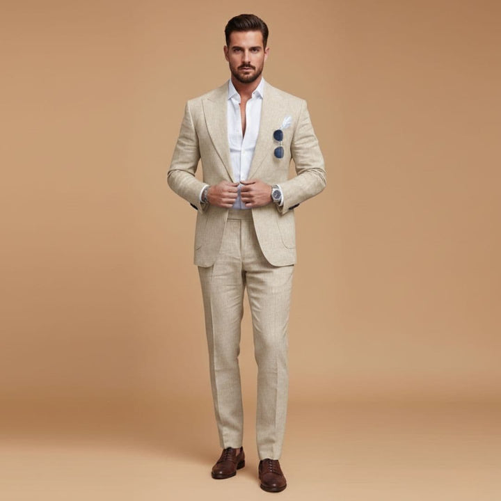Men's Formal Two-Piece Suit with Notch Lapel Blazer, view 10 - Elena Harper