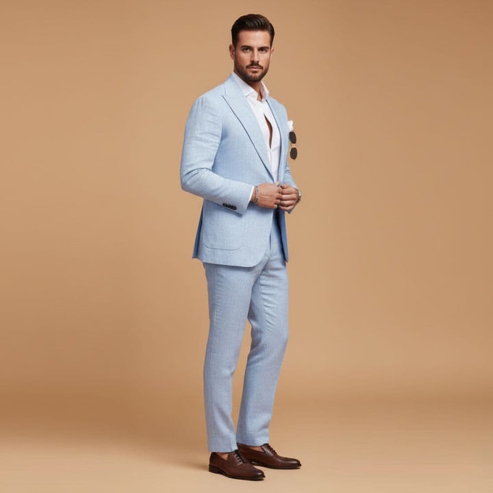Men's Formal Two-Piece Suit with Notch Lapel Blazer, view 3 - Elena Harper