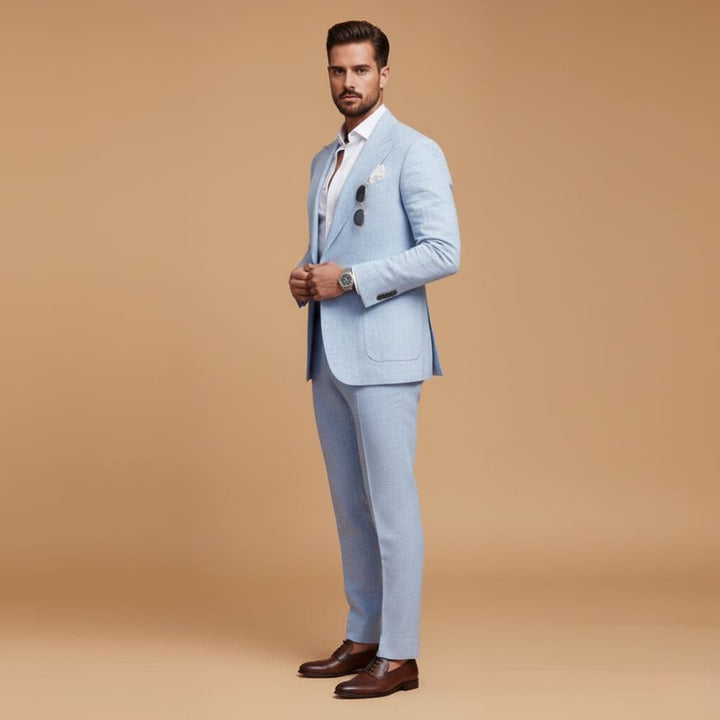 Men's Formal Two-Piece Suit with Notch Lapel Blazer, view 4 - Elena Harper