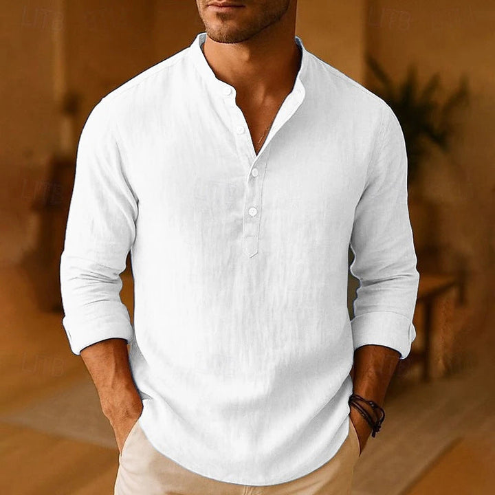 Men's Versatile Casual Long-Sleeve Button-Down Shirt