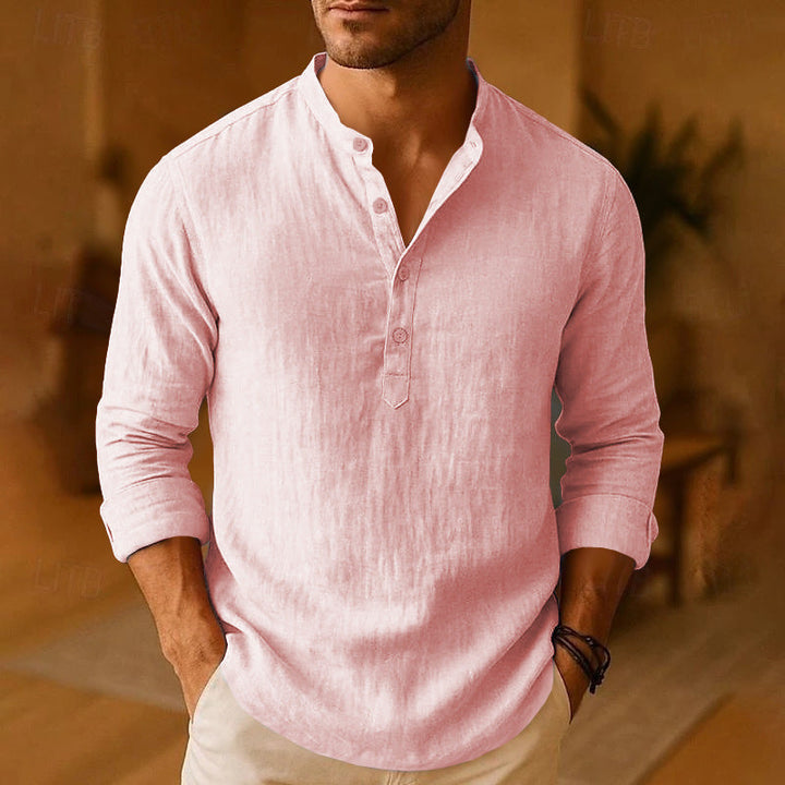 Men's Versatile Casual Long-Sleeve Button-Down Shirt