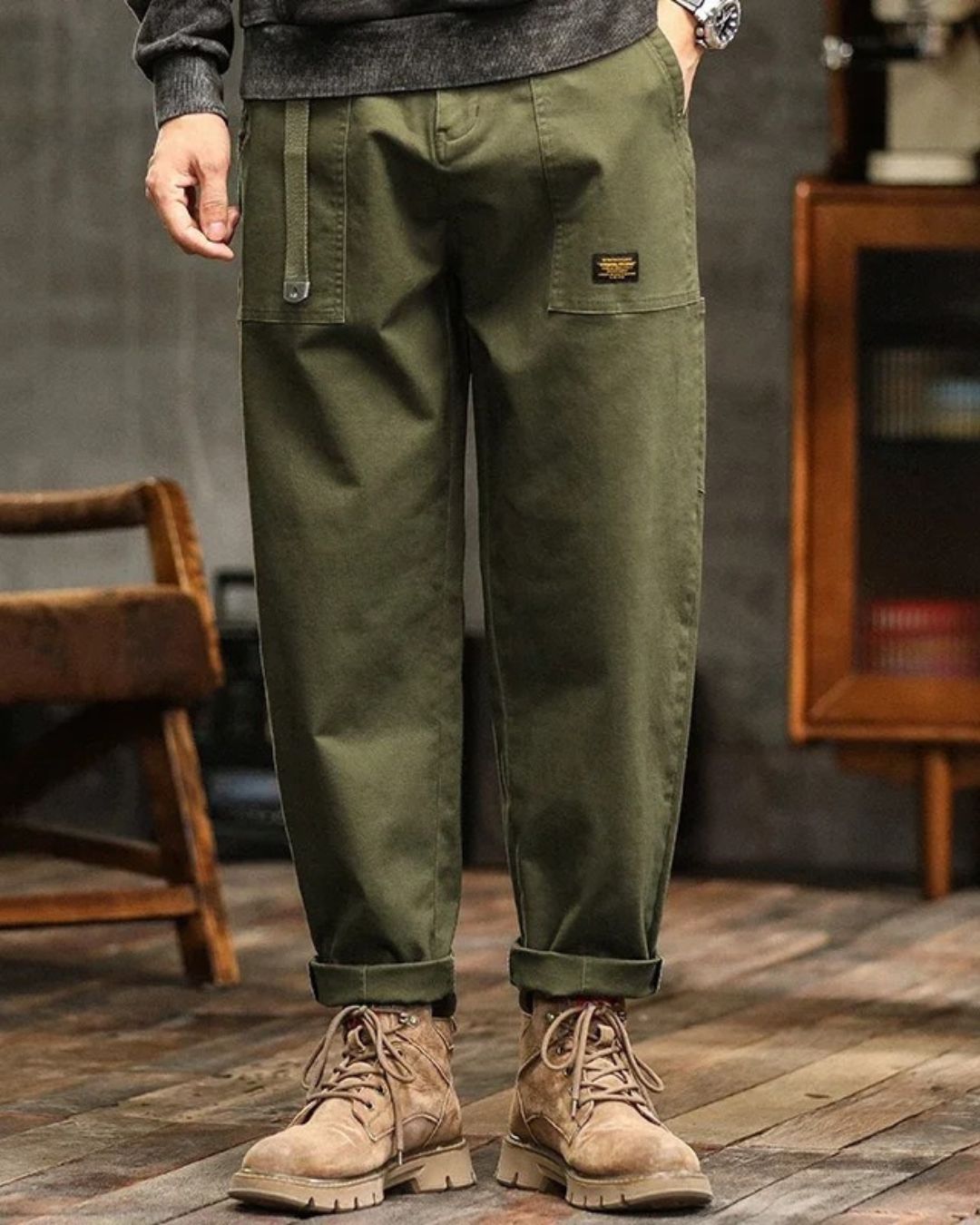 Men's Vintage Washed Cargo Pants for Casual Style